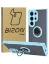 Bizon Case Hybrid Ring Samsung Galaxy S24 Ultra fumuriu cu un cadru bleu deschis