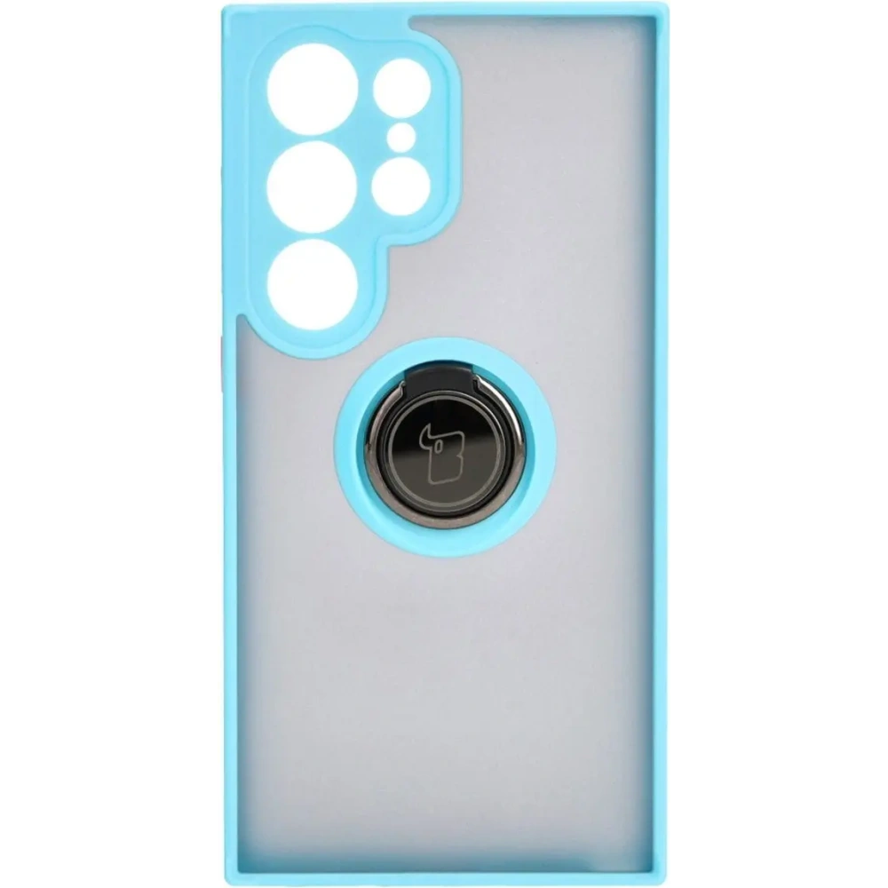 Hurtownia GSM - Bizon Case Hybrid Ring Samsung Galaxy S24 Ultra fumuriu cu un cadru bleu deschis - BIZ4111 - {ean13} - Hurt