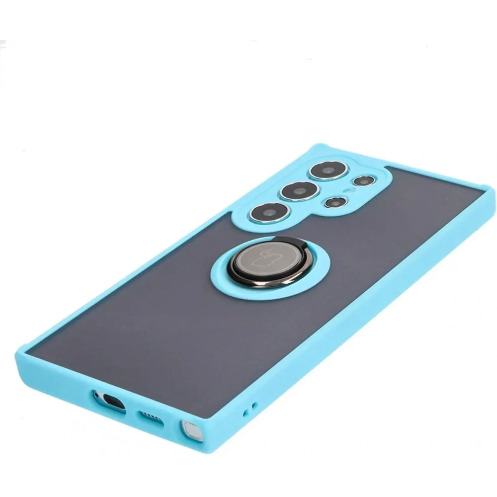 Wholesale Bizon Case Hybrid Ring Samsung Galaxy S24 Ultra smoky with a light blue frame - BIZ4111 - {ean13} - Hurt