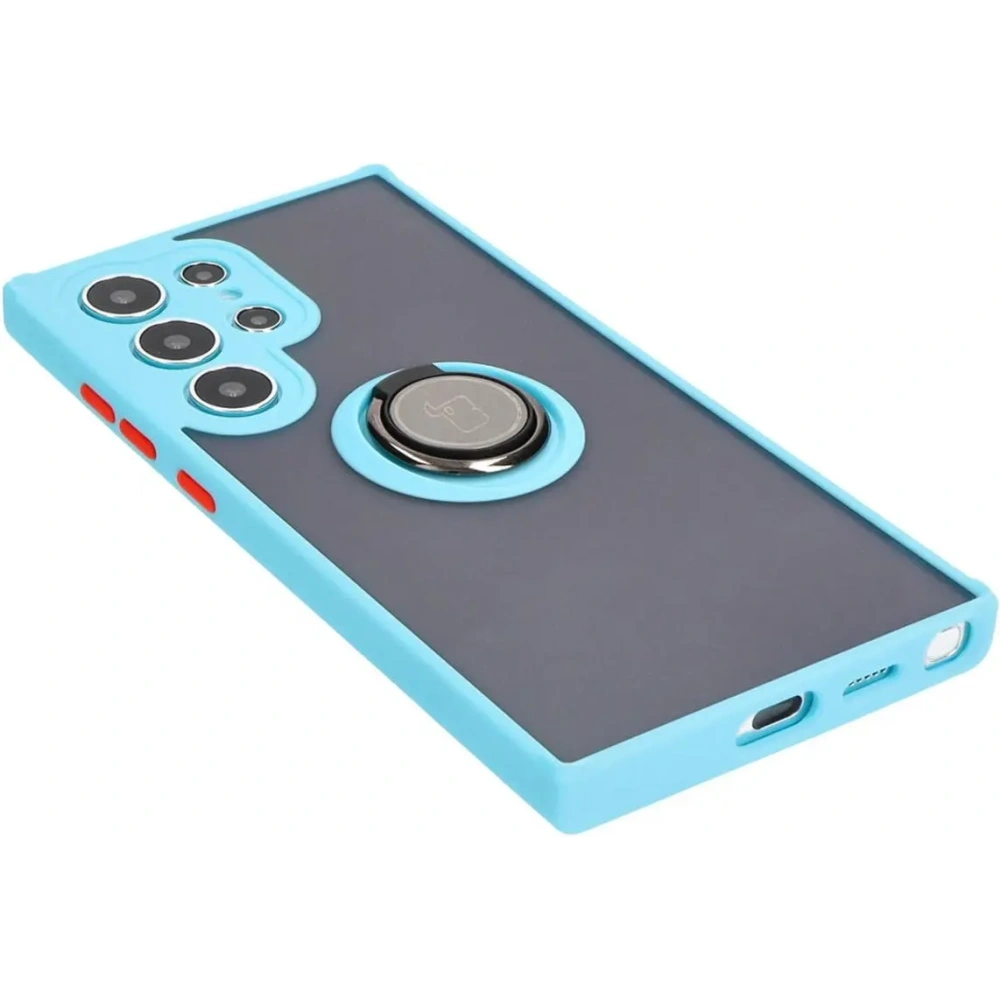 Hurtownia GSM - Bizon Case Hybrid Ring Samsung Galaxy S24 Ultra fumuriu cu un cadru bleu deschis - BIZ4111 - {ean13} - Hurt