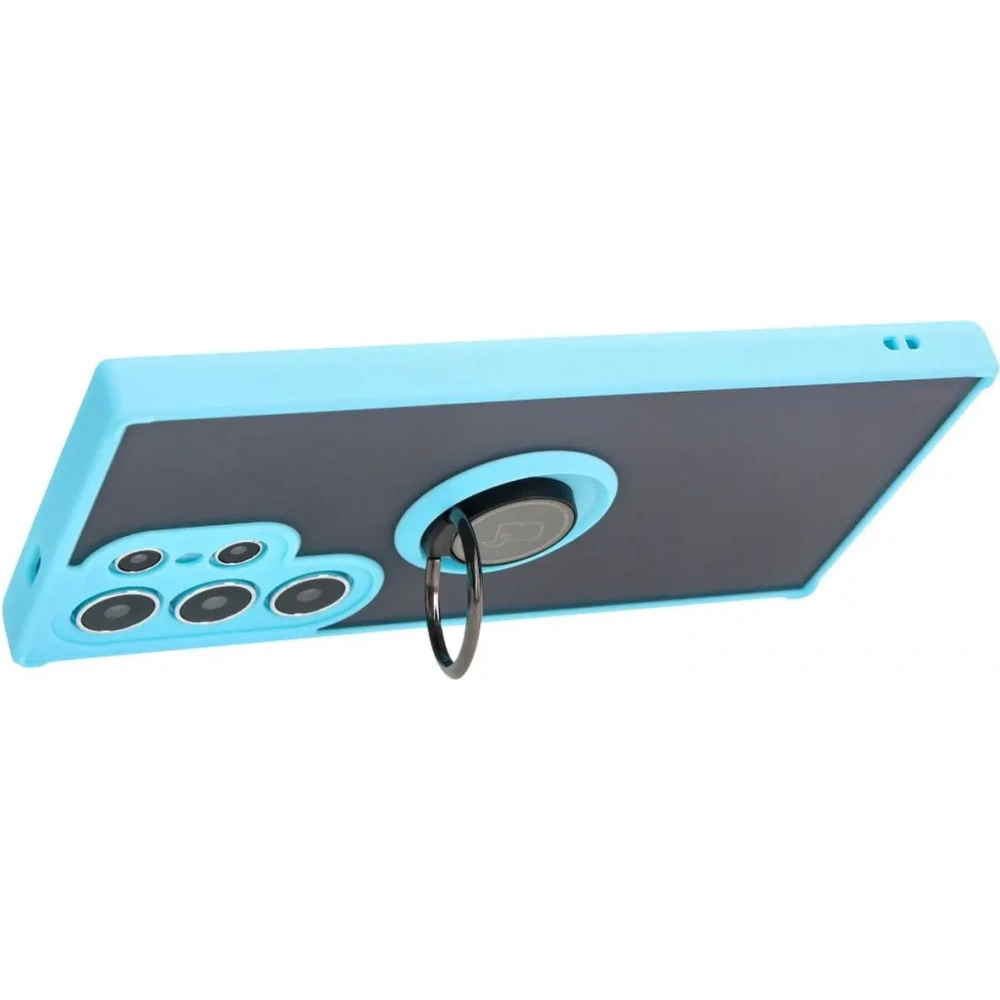 Hurtownia GSM - Bizon Case Hybrid Ring Samsung Galaxy S24 Ultra fumuriu cu un cadru bleu deschis - BIZ4111 - {ean13} - Hurt