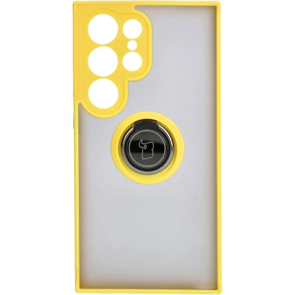 Hurtownia GSM - Bizon Case Hybrid Ring Samsung Galaxy S24 Ultra fumuriu cu un cadru galben - BIZ4112 - {ean13} - Hurt