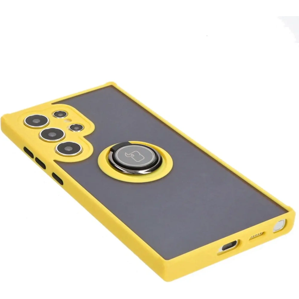 Hurtownia GSM - Bizon Case Hybrid Ring Samsung Galaxy S24 Ultra fumuriu cu un cadru galben - BIZ4112 - {ean13} - Hurt