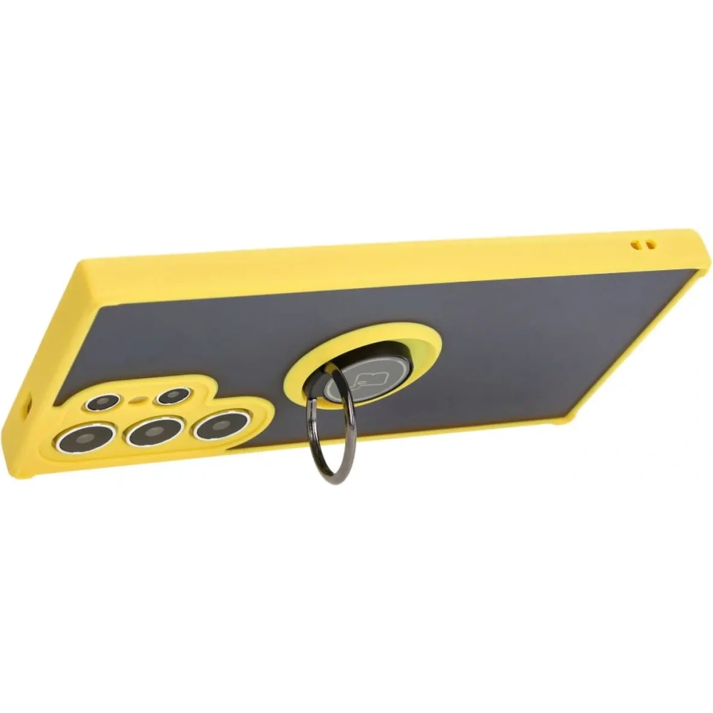 Wholesale Bizon Case Hybrid Ring Samsung Galaxy S24 Ultra smoky with a yellow frame - BIZ4112 - {ean13} - Hurt