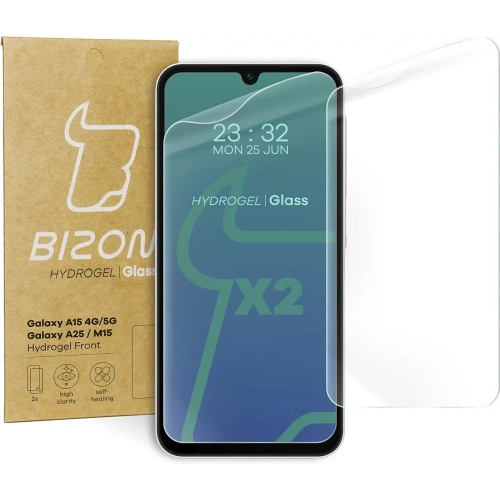 Folia hydrożelowa na ekran Bizon Glass Hydrogel Front do Samsung Galaxy A15 4G/5G Samsung Galaxy A25 5G / M15 5G [2 PACK]