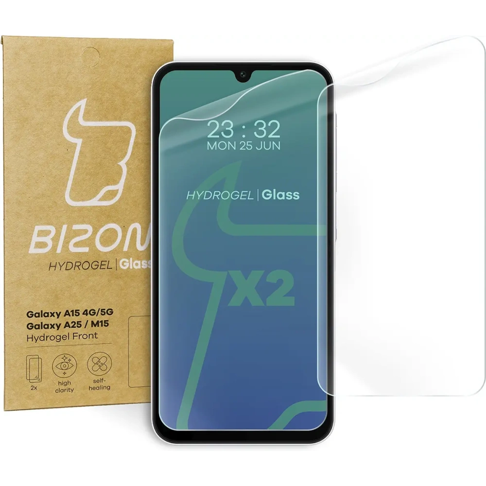 Hurtownia GSM - Fólie hydrogelová na displej Bizon Glass Hydrogel Front do Samsung Galaxy A15 4G/5G Samsung Galaxy A25 5G / M15 5G [2 PACK] - BIZ4115 - {ean13} - Hurt