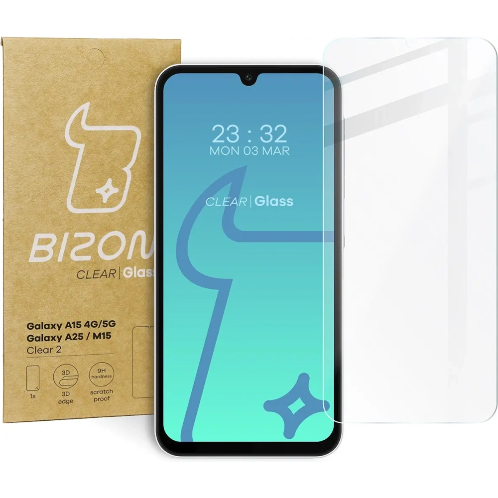 Hurtownia GSM - Tvrzené sklo Bizon Glass Clear 2 pro Samsung Galaxy A15 4G/5G Samsung Galaxy A25 5G/M15 5G - BIZ4117 - {ean13} - Hurt