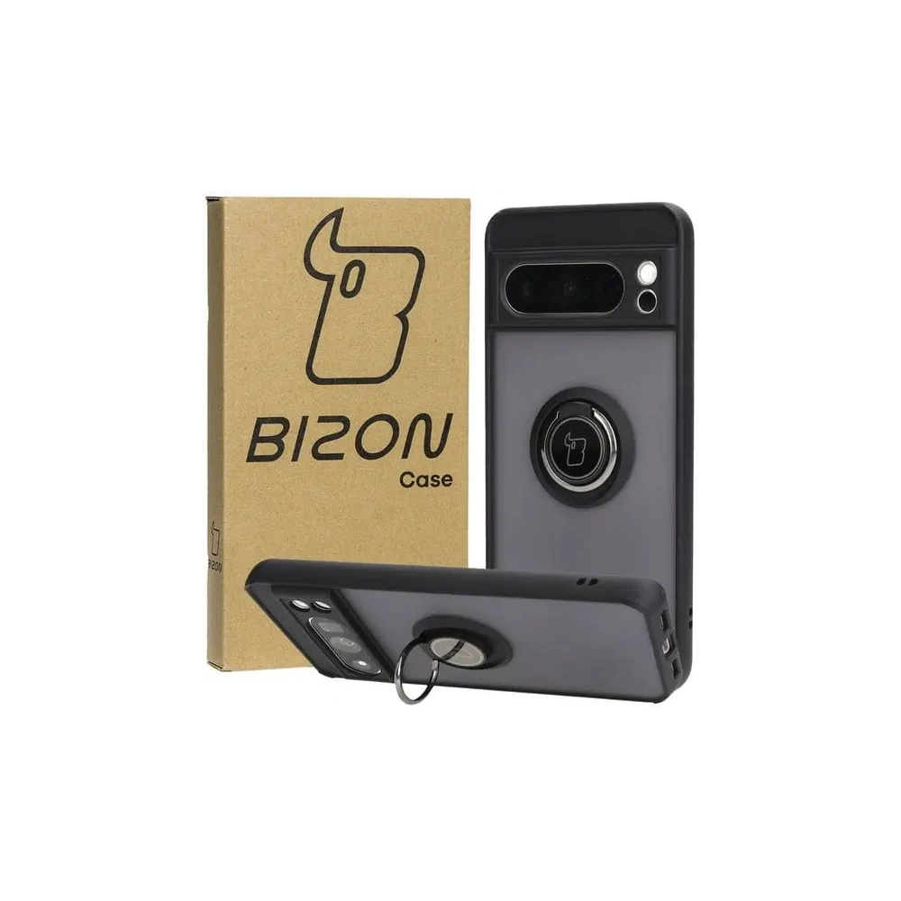 Wholesale Bizon Case Hybrid Ring Google Pixel 8 Pro smoky with a black frame - BIZ4119 - {ean13} - Hurt