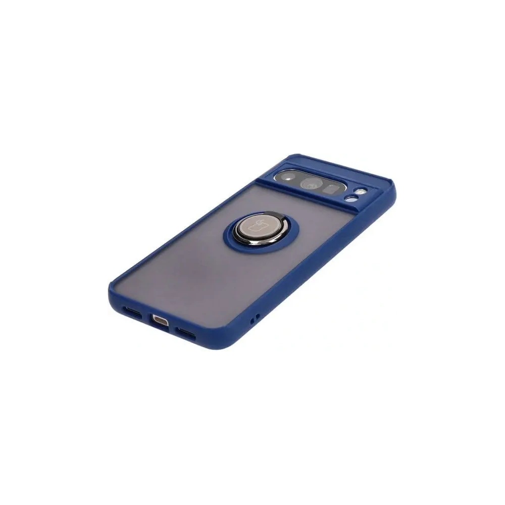 Hurtownia GSM - Etui s úchytem na prst Bizon Case Hybrid Ring pro Google Pixel 8 Pro kouřové s modrým rámem - BIZ4120 - {ean13} - Hurt
