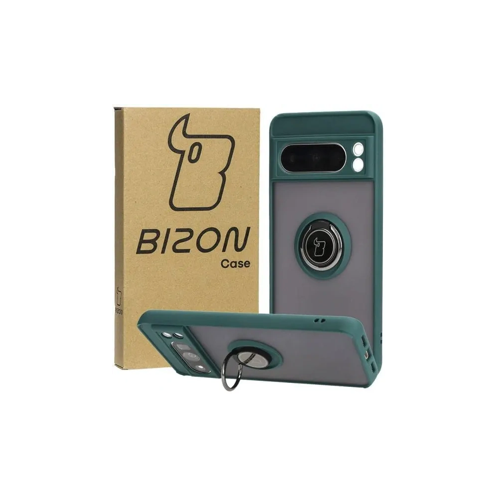 Hurtownia GSM - Bizon Case Hybrid Ring Google Pixel 8 Pro füstös sötétzöld kerettel - BIZ4121 - {ean13} - Hurt