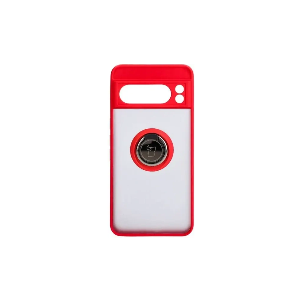 Hurtownia GSM - Etui z uchwytem na palec Bizon Case Hybrid Ring do Google Pixel 8 Pro przydymione z czerwoną ramką - BIZ4122 - {ean13} - Hurt