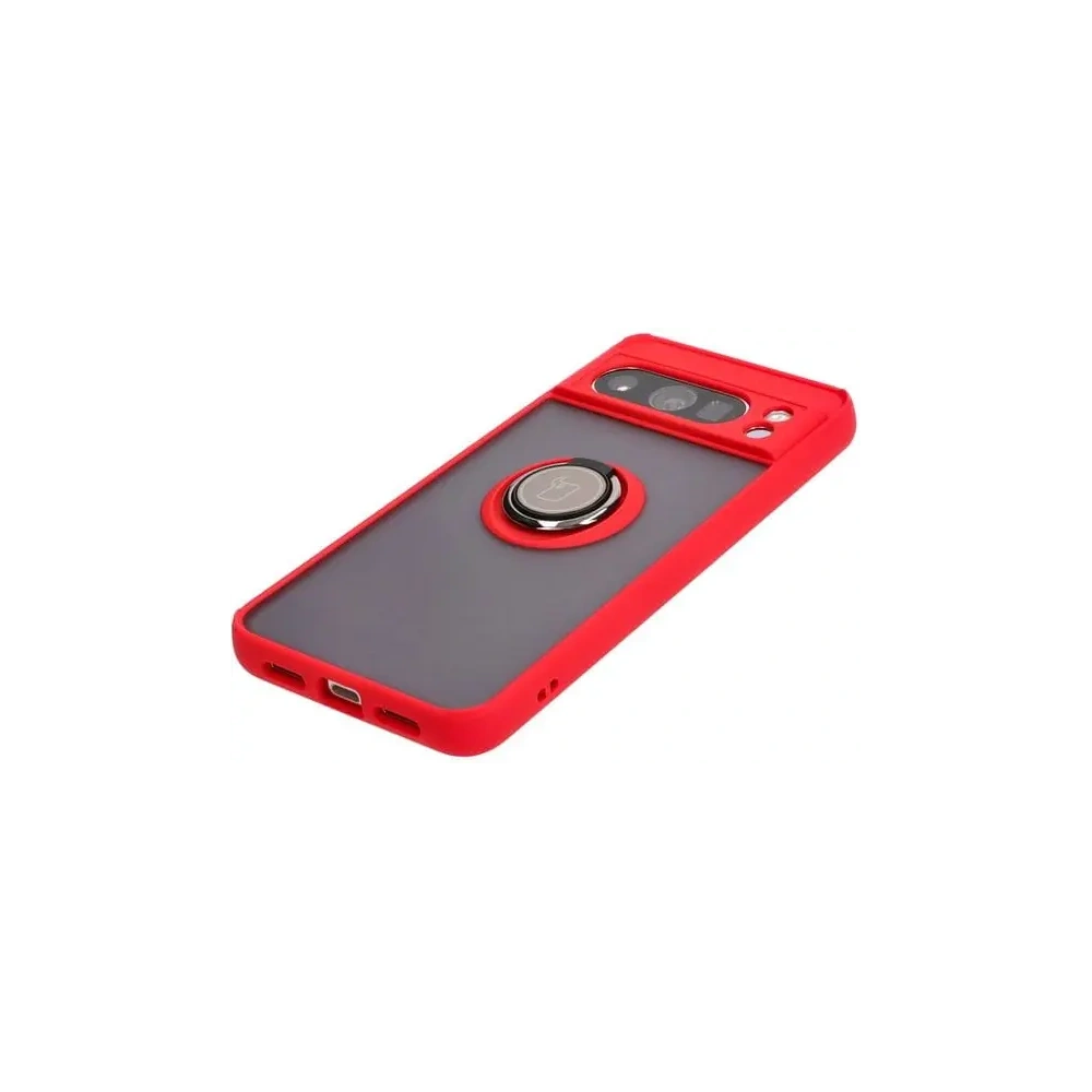 Hurtownia GSM - Etui z uchwytem na palec Bizon Case Hybrid Ring do Google Pixel 8 Pro przydymione z czerwoną ramką - BIZ4122 - {ean13} - Hurt