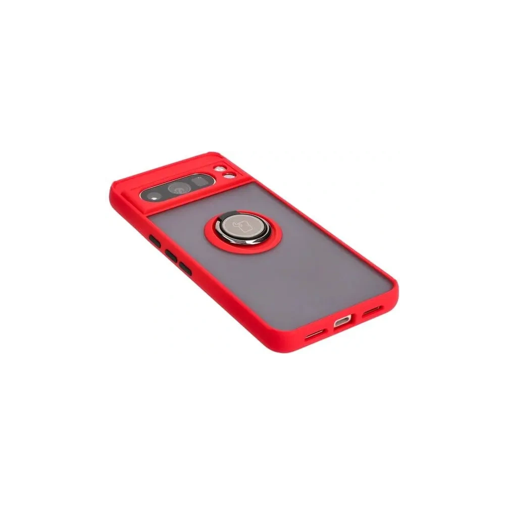 Hurtownia GSM - Etui z uchwytem na palec Bizon Case Hybrid Ring do Google Pixel 8 Pro przydymione z czerwoną ramką - BIZ4122 - {ean13} - Hurt