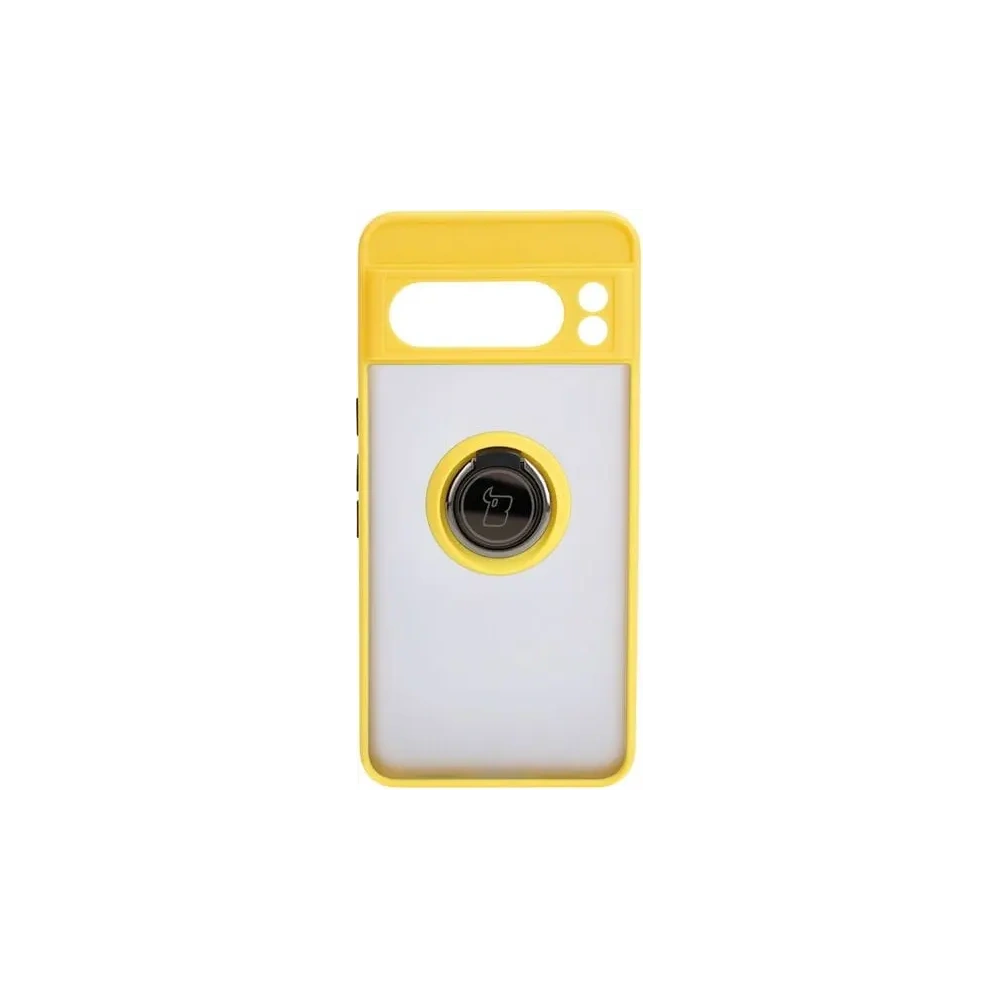 Wholesale Bizon Case Hybrid Ring Google Pixel 8 Pro smoky with a yellow frame - BIZ4123 - {ean13} - Hurt