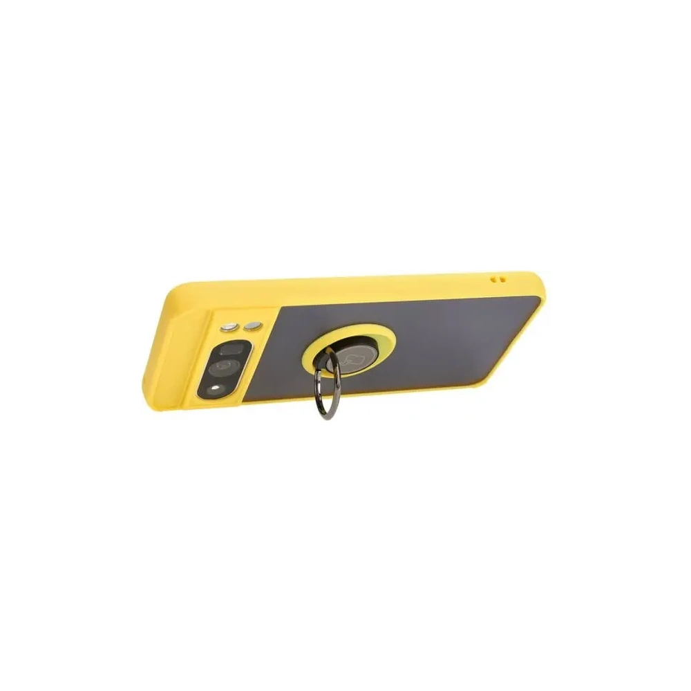 Wholesale Bizon Case Hybrid Ring Google Pixel 8 Pro smoky with a yellow frame - BIZ4123 - {ean13} - Hurt
