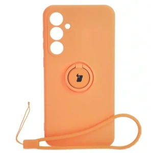 Etui Bizon Case Silicone Ring Sq do Samsung Galaxy S23 FE oranžové