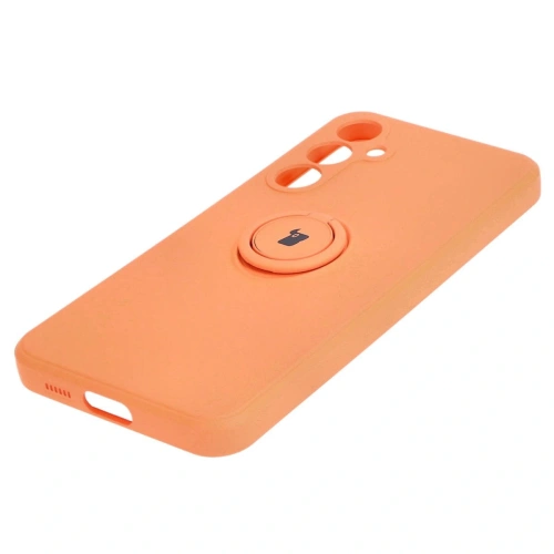 Etui Bizon Case Silicone Ring Sq do Samsung Galaxy S23 FE pomarańczowe