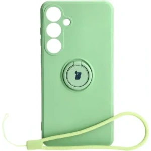 Wholesale Bizon Case Silicone Ring Sq Samsung Galaxy S24 Plus light green - BIZ4135 - {ean13} - Hurt