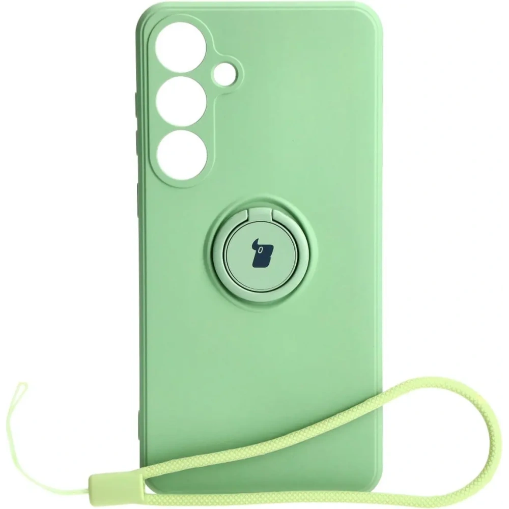 Wholesale Bizon Case Silicone Ring Sq Samsung Galaxy S24 Plus light green - BIZ4135 - {ean13} - Hurt