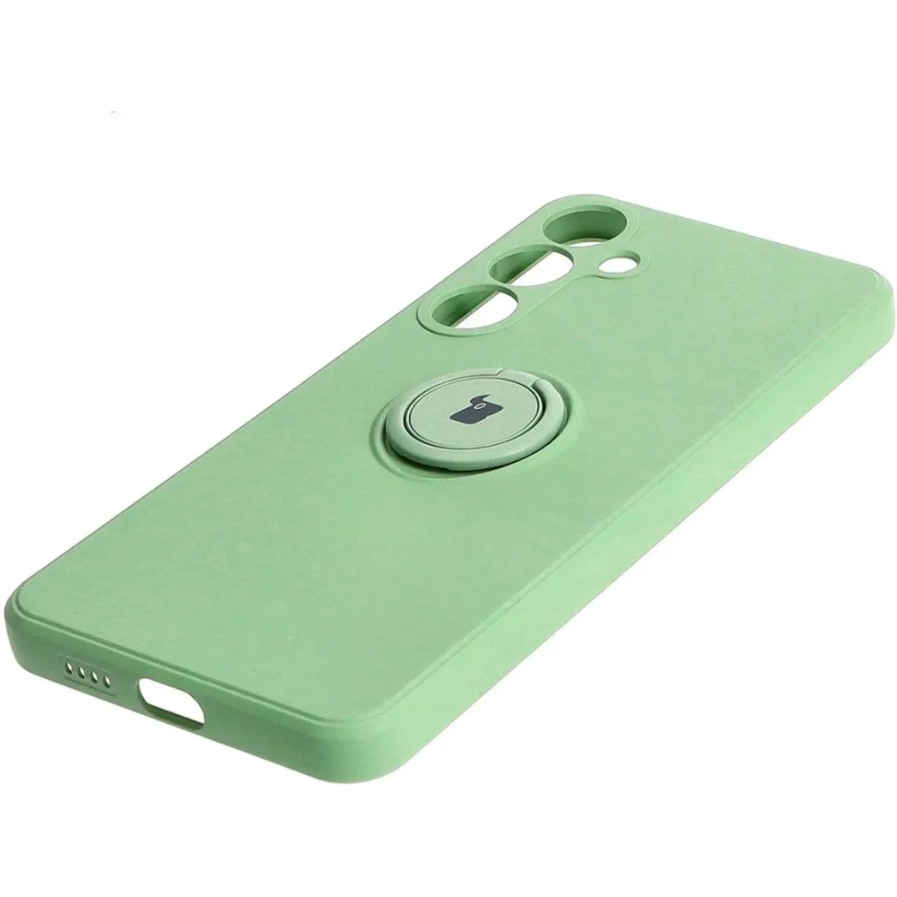 Wholesale Bizon Case Silicone Ring Sq Samsung Galaxy S24 Plus light green - BIZ4135 - {ean13} - Hurt