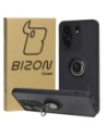 Bizon Case Hybrid Ring Xiaomi Redmi 13C / Xiaomi Poco C65 rauchig mit einem schwarzen Rahmen