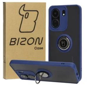 Hurtownia GSM - Bizon Case Hybrid Ring Xiaomi Redmi 13C / Xiaomi Poco C65 rauchig mit einem marineblauen Rahmen - BIZ4140 - {ean13} - Hurt