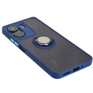 Hurtownia GSM - Bizon Case Hybrid Ring Xiaomi Redmi 13C / Xiaomi Poco C65 füstös, sötétkék kerettel - BIZ4140 - {ean13} - Hurt