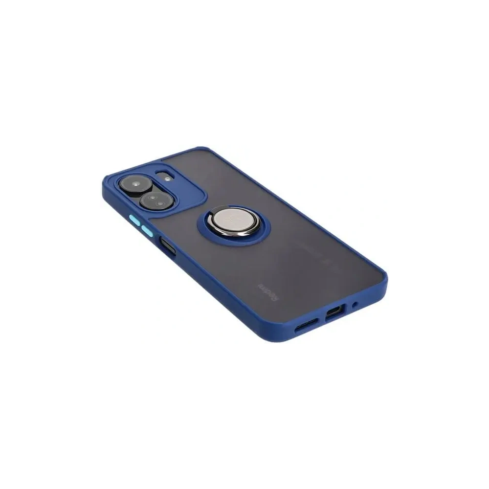 Wholesale Bizon Case Hybrid Ring Xiaomi Redmi 13C / Xiaomi Poco C65 smoky with a navy blue frame - BIZ4140 - {ean13} - Hurt