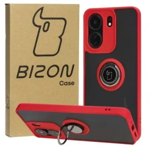 Hurtownia GSM - Bizon Case Hybrid Ring Xiaomi Redmi 13C / Xiaomi Poco C65 rauchig mit einem roten Rahmen - BIZ4141 - {ean13} - Hurt