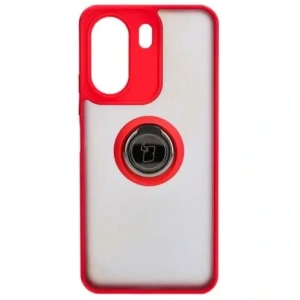 Hurtownia GSM - Etui s úchytem na prst Bizon Case Hybrid Ring pro Xiaomi Redmi 13C / Xiaomi Poco C65 kouřové s červeným rámečkem - BIZ4141 - {ean13} - Hurt