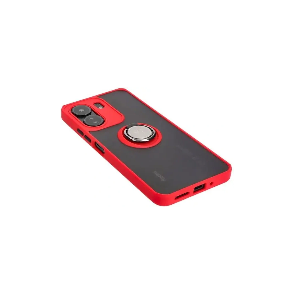 Hurtownia GSM - Bizon Case Hybrid Gyűrű Xiaomi Redmi 13C / Xiaomi Poco C65 füstös piros kerettel - BIZ4141 - {ean13} - Hurt