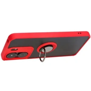 Hurtownia GSM - Bizon Case Hybrid Ring Xiaomi Redmi 13C / Xiaomi Poco C65 fumuriu cu un cadru roșu - BIZ4141 - {ean13} - Hurt
