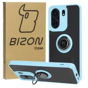Hurtownia GSM - Etui s úchopem na prst Bizon Case Hybrid Ring pro Xiaomi Redmi 13C / Xiaomi Poco C65 kouřové s jasně modrým rámečkem - BIZ4142 - {ean13} - Hurt
