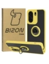 Bizon Case Hybrid Ring Xiaomi Redmi 13C / Xiaomi Poco C65 fumuriu cu un cadru galben