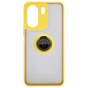 Hurtownia GSM - Etui z uchwytem na palec Bizon Case Hybrid Ring do Xiaomi Redmi 13C / Xiaomi Poco C65 kouřové se žlutým rámečkem - BIZ4143 - {ean13} - Hurt