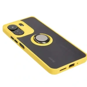 Wholesale Bizon Case Hybrid Ring Xiaomi Redmi 13C / Xiaomi Poco C65 smoky with a yellow frame - BIZ4143 - {ean13} - Hurt