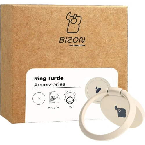 Uchwyt na palec Bizon Accessories Ring Turtle uniwersalny beżowy