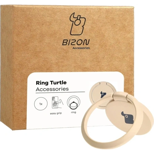 Uchwyt na palec Bizon Accessories Ring Turtle uniwersalny kawowy