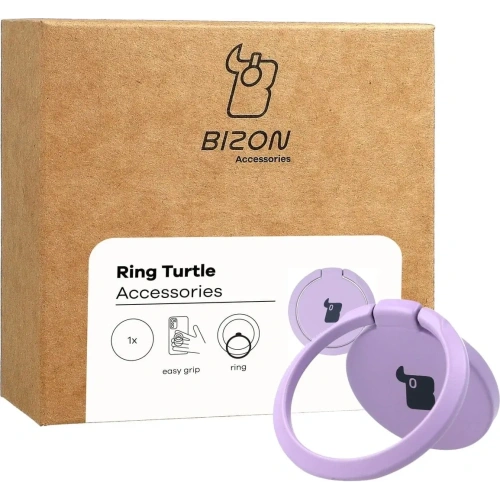 Uchwyt na palec Bizon Accessories Ring Turtle uniwersalny jasnofioletowy