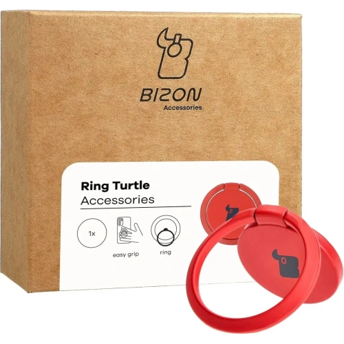 Uchwyt na palec Bizon Accessories Ring Turtle uniwersalny czerwony