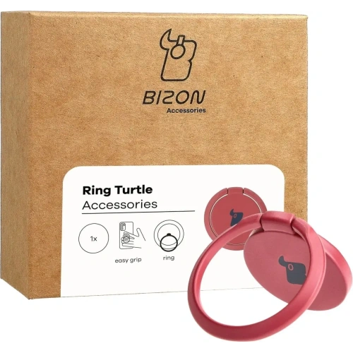 Uchwyt na palec Bizon Accessories Ring Turtle uniwersalny różowe