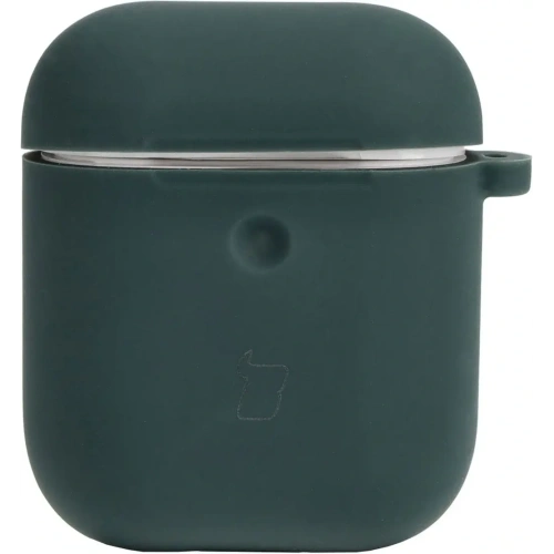 Etui Bizon Case Headphone Silicone do AirPods 1/2 ciemnozielone