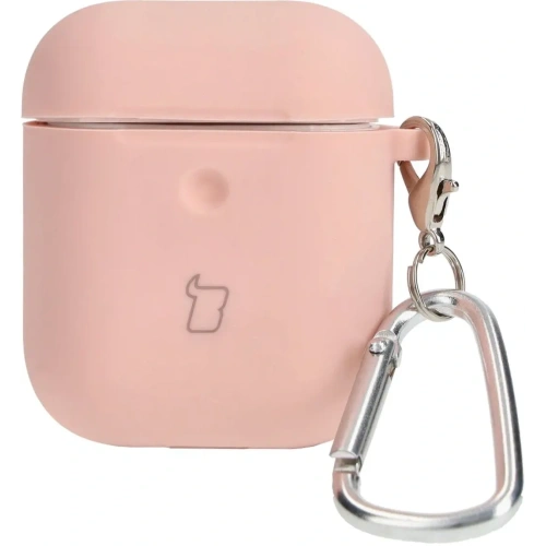 Etui Bizon Case Headphone Silicone do AirPods 1/2 jasnoróżowe
