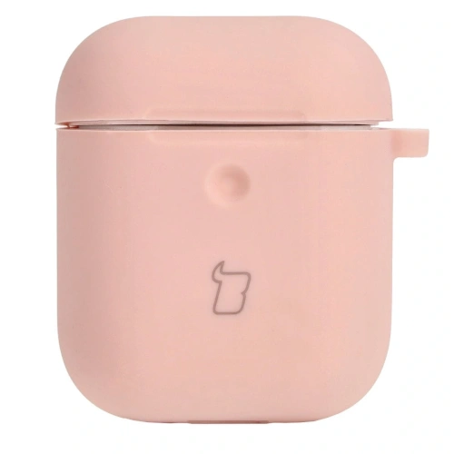 Etui Bizon Case Headphone Silicone do AirPods 1/2 jasnoróżowe