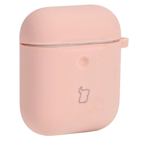 Etui Bizon Case Headphone Silicone do AirPods 1/2 jasnoróżowe