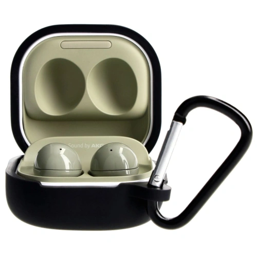 Etui Bizon Case Headphone Silicone do Samsung Galaxy Buds Live / Pro / Buds2 / Buds2 Pro / Buds FE czarne