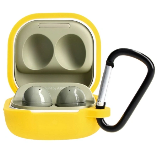 Etui Bizon Case Headphone Silicone do Samsung Galaxy Buds Live / Pro / Buds2 / Buds2 Pro / Buds FE żółte