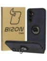 Caz hibrid Bizon Ring Samsung Galaxy A05s fumuriu cu un cadru negru