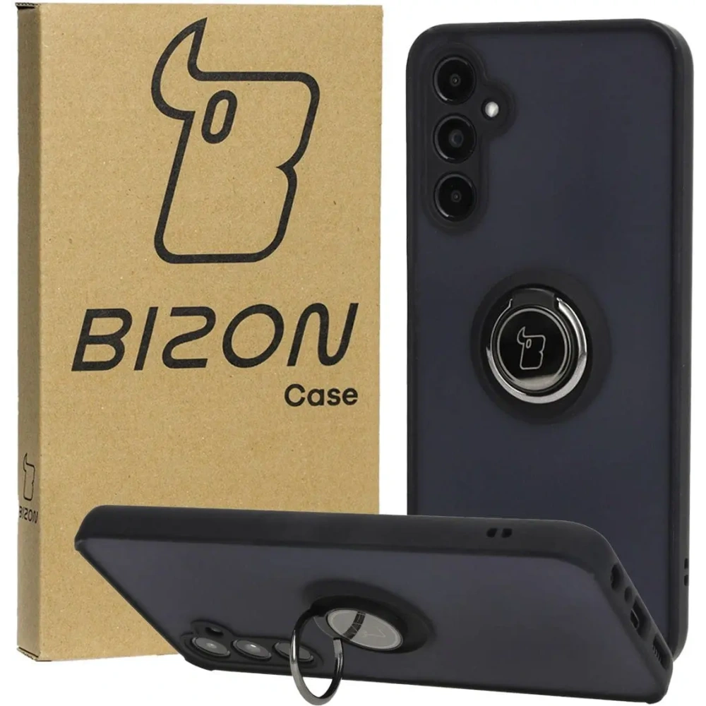 Hurtownia GSM - Caz hibrid Bizon Ring Samsung Galaxy A05s fumuriu cu un cadru negru - BIZ4182 - {ean13} - Hurt