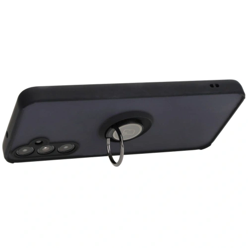 Etui z uchwytem na palec Bizon Case Hybrid Ring do Samsung Galaxy A05s przydymione z czarną ramką